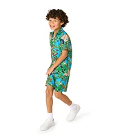 OppoSuits Big Boys 2-Piece Minecraft Summer Short Sleeve Shirt and Shorts Set