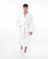 Linum Home Turkish Personalized Unisex Anovia Velour Cotton Bathrobe