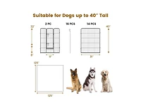 16 Panel 40 Inches Height Dog Playpen with Lock and Large Door