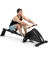 Akiudex Foldable Magnetic Quiet Operated Fitness Rowing Machine with 10 Level Adjustable Resistance