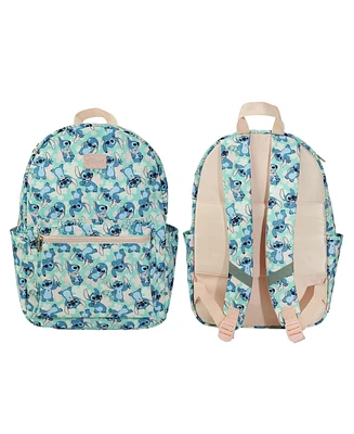 Disney s Stitch All-Over Print Adult 16.5” Nylon Adult Travel Backpack
