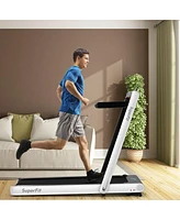 4.75HP 2 In 1 Folding Walking Pad Treadmill with Remote App Control