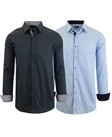 Galaxy By Harvic Men's 2-Pack Slim Fit Solid Shirt