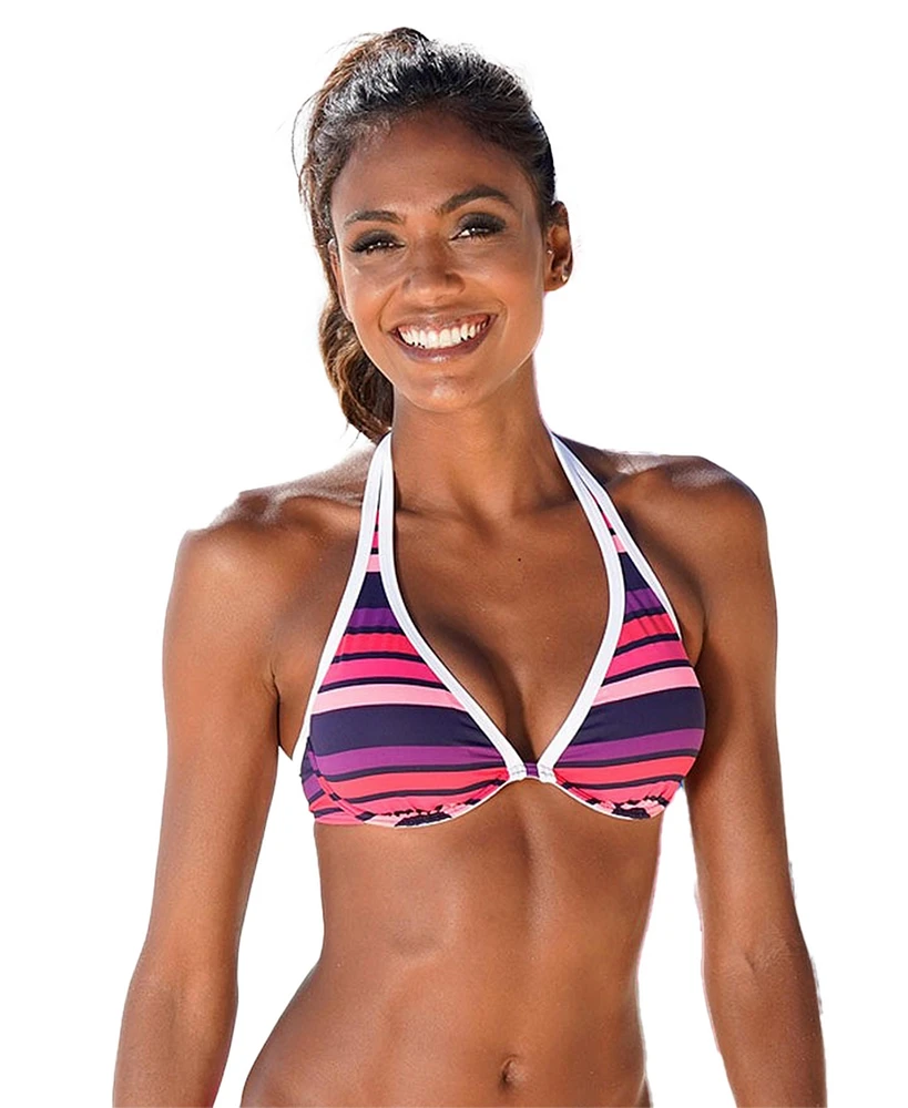 Lascana Women's Striped Triangle Bikini Swimsuit Top