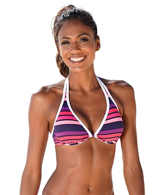 Lascana Women's Striped Triangle Bikini Swimsuit Top