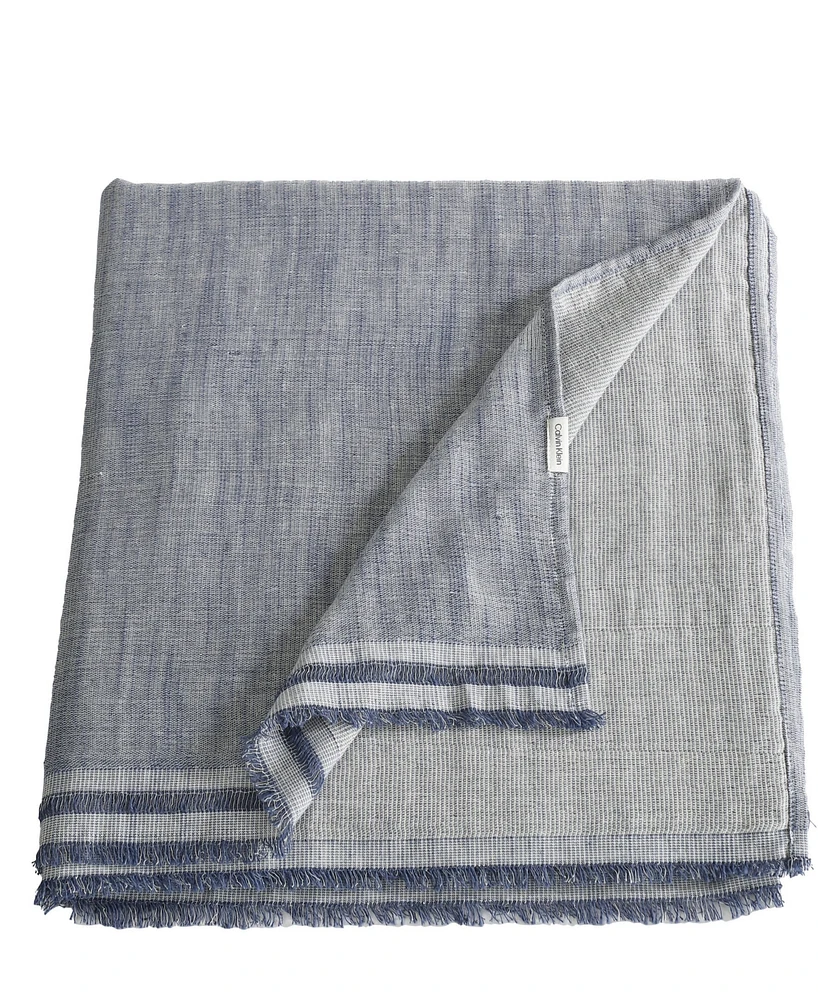 Calvin Klein Fine Weave Throw, 70" x 60"