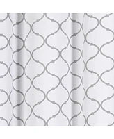 Kate Aurora Modern Elements 2 Pack Quatrefoil Lattice Poly Cotton Curtain Panels - Gray
