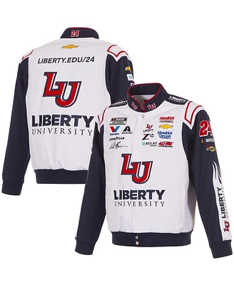 Jh Design Men's White William Byron Liberty University Full-Snap Twill Uniform Jacket