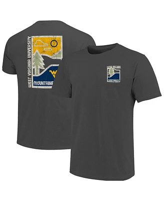 Image One Men's Graphite West Virginia Mountaineers Comfort Colors Minimal Vista Distressed Graphics T-Shirt