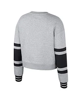 Stadium Essentials Men's and Women's  Heather Gray New York Liberty Cropped Pullover Sweatshirt