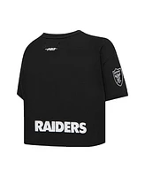 Pro Standard Women's Maxx Crosby Black Las Vegas Raiders Player Name Number Cropped Boxy T-Shirt