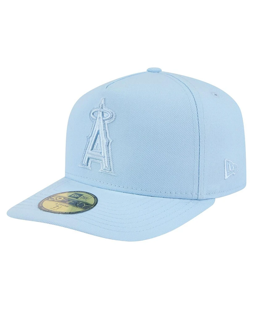 New Era Men's Light Blue Los Angeles Angels Color Pack A-Frame 59FIFTY Fitted Hat