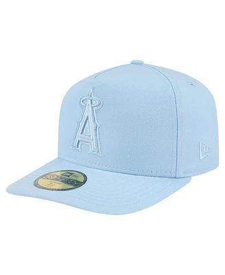 New Era Men's Light Blue Los Angeles Angels Color Pack A-Frame 59FIFTY Fitted Hat