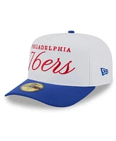 New Era Men's White/Royal Philadelphia 76ers 2025 Nba Draft A-Frame 59FIFTY Fitted Hat