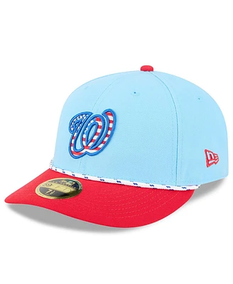 New Era Men's Light Blue/Red Washington Nationals 2025 Fourth of July Low Profile 59FIFTY Fitted Hat