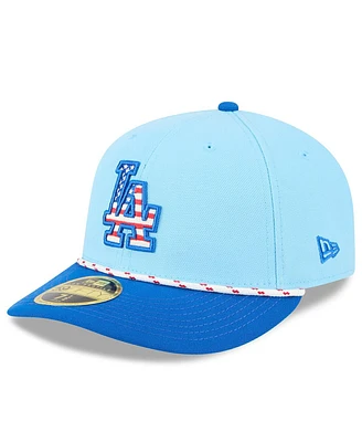New Era Men's Light Blue/Royal Los Angeles Dodgers 2025 Fourth of July Low Profile 59FIFTY Fitted Hat