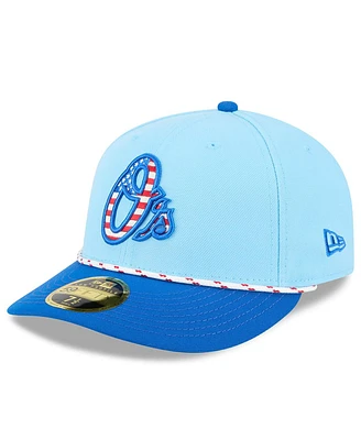 New Era Men's Light Blue/Blue Baltimore Orioles 2025 Fourth of July Low Profile 59FIFTY Fitted Hat