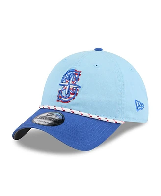 New Era Men's Light Blue/Blue Seattle Mariners 2025 Fourth of July 9TWENTY Adjustable Hat