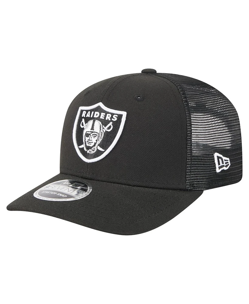 New Era Men's Black Las Vegas Raiders Team Collection 9SEVENTY Stretch-Snap Adjustable Hat