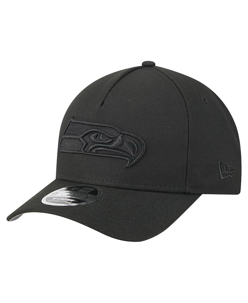 New Era Men's Black Seattle Seahawks Team Collection 9FORTY M-Crown A-Frame Adjustable Hat