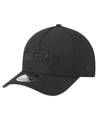 New Era Men's Black Seattle Seahawks Team Collection 9FORTY M-Crown A-Frame Adjustable Hat