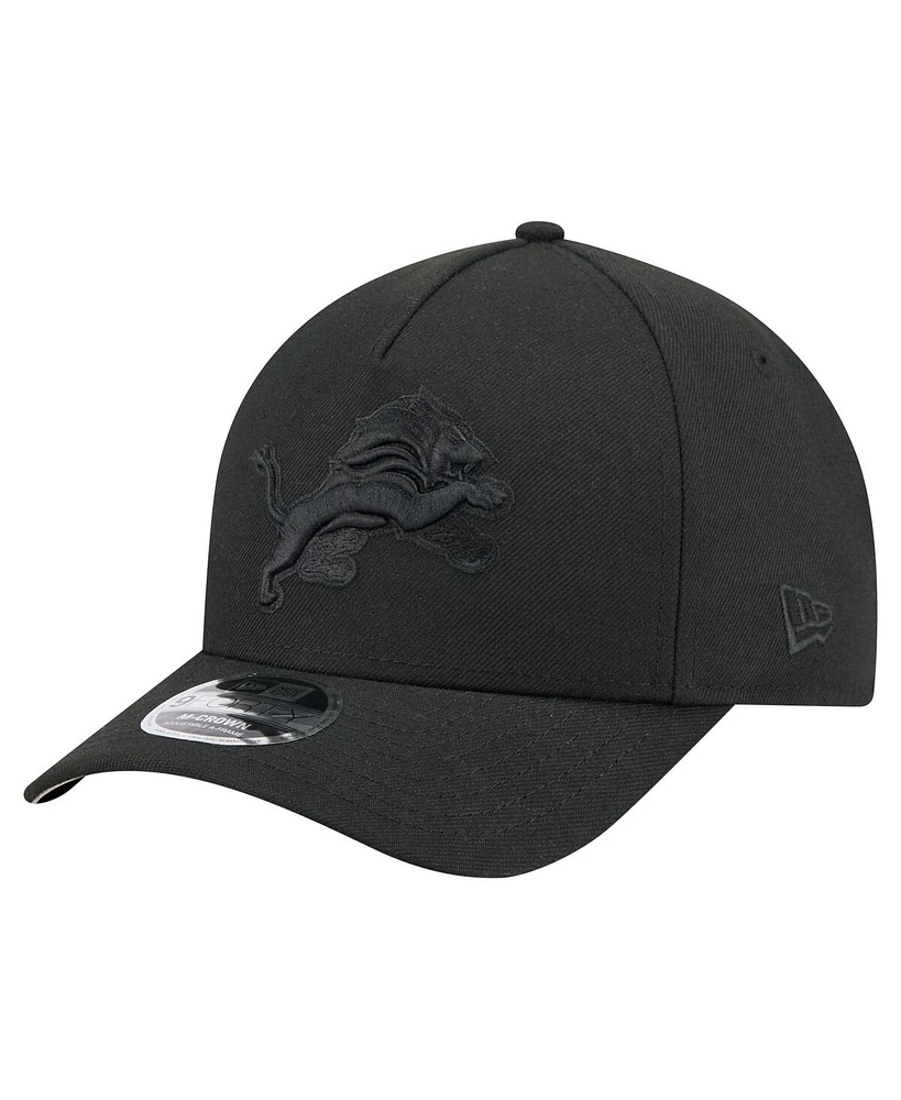 New Era Men's Black Detroit Lions Team Collection 9FORTY M-Crown A-Frame Adjustable Hat