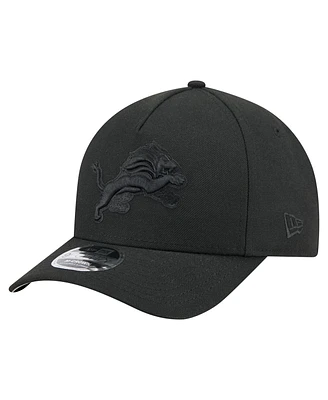 New Era Men's Black Detroit Lions Team Collection 9FORTY M-Crown A-Frame Adjustable Hat
