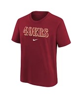 Nike Big Boys and Girls Scarlet San Francisco 49ers Team Wordmark T-Shirt