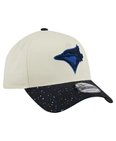 New Era Men's Cream Toronto Blue Jays Speckle A-Frame 9FORTY Adjustable Hat