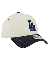 New Era Men's Cream Los Angeles Dodgers Speckle A-Frame 9FORTY Adjustable Hat