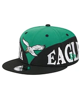 New Era Men's Kelly Green/Black Philadelphia Eagles Split 9FIFTY Snapback Hat