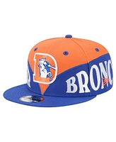 New Era Men's Orange/Royal Denver Broncos Split 9FIFTY Snapback Hat