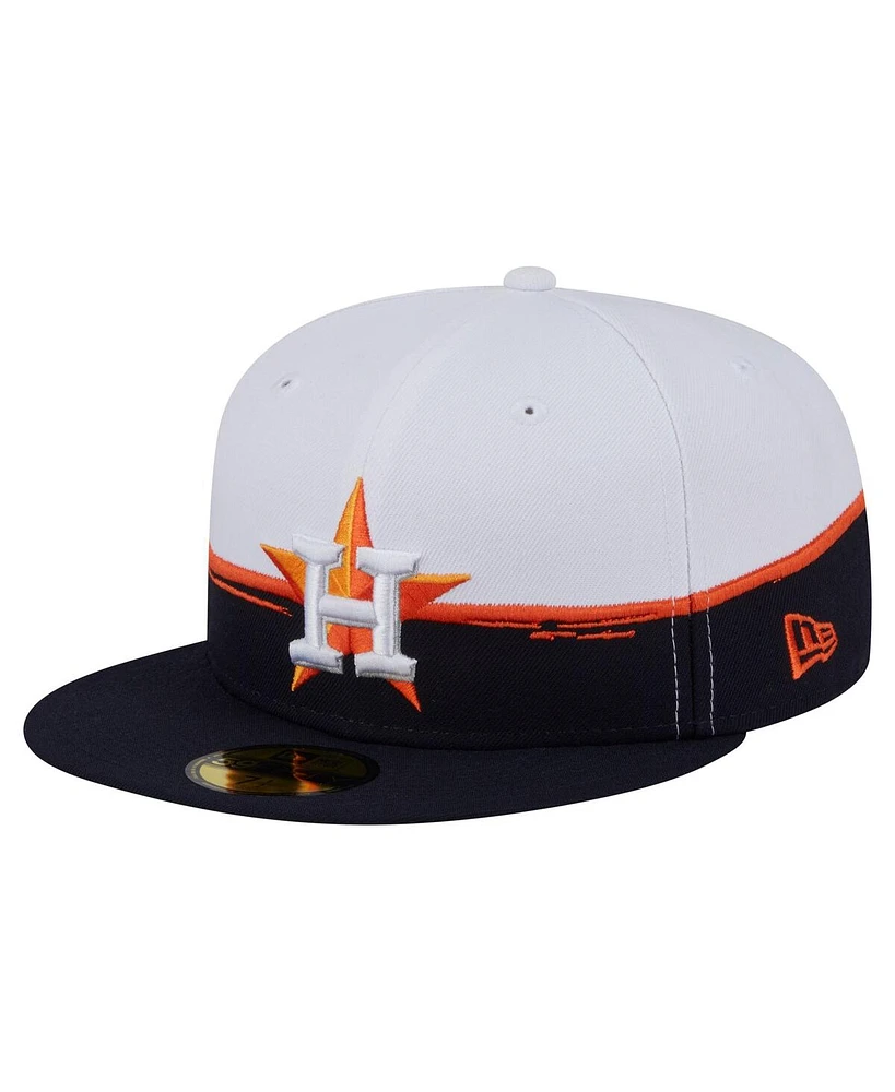 New Era Men's Navy/White Houston Astros Paint Stroke 59FIFTY Fitted Hat