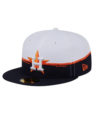 New Era Men's Navy/White Houston Astros Paint Stroke 59FIFTY Fitted Hat