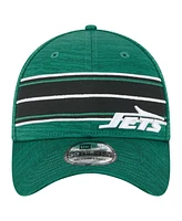 New Era Men's Green York Jets Stripes 39THIRTY Flex Hat