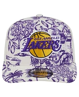 New Era Men's White Los Angeles Lakers Lemon Tree 9SEVENTY Adjustable Hat