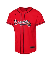 Nike Big Boys and Girls Red Atlanta Braves Alternate 2 Replica Jersey