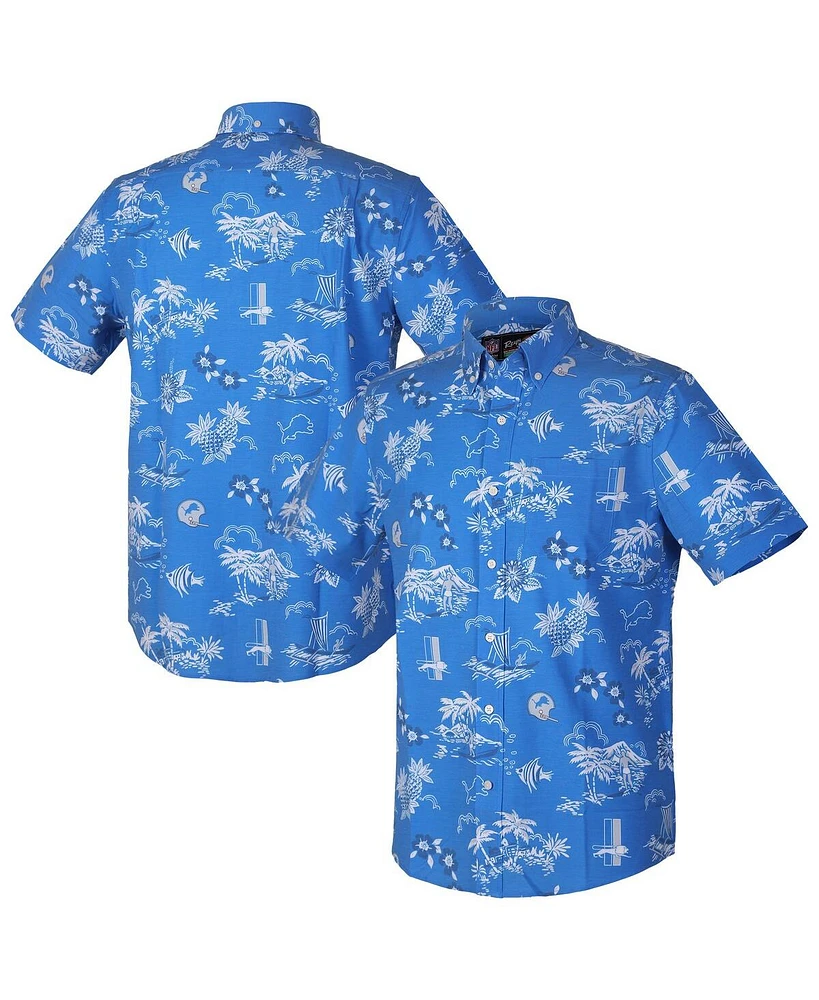Reyn Spooner Men's Blue Detroit Lions Throwback Kekai Performance Button-Down Shirt
