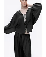 Nocturne Women's Beaded Embroidered Shirt