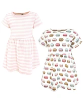 Hudson Baby Girls Cotton Dresses, Macarons