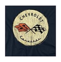 Logovision Men's Chevrolet Old Vette T-Shirt Navy