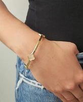 Adornia Gold Mother of Pearl Clover Bangle Bracelet