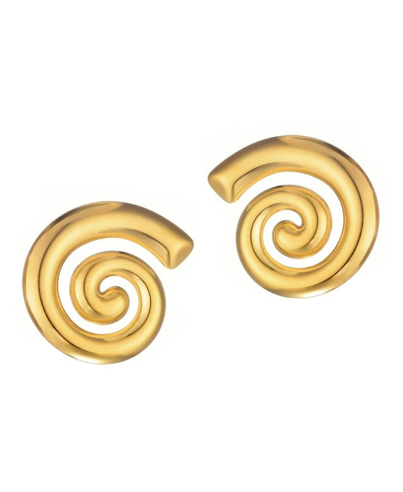 Adornia Tarnish Resistant Gold Swirl Statement Stud Earrings