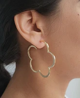 Adornia Gold Clover Hoop Earrings