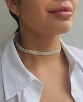 Adornia Gold Crystal Adjustable Choker Necklace