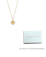 Adornia Cubic Zirconia Button Clover Halo Pendant Necklace