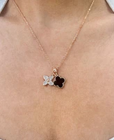 Adornia Tarnish Resistant Cubic Zirconia Double Clover Necklace
