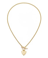 Adornia Gold Heart Initial Toggle Necklace