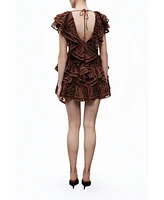 Nocturne Women's Ruffle Patterned Mini Dress
