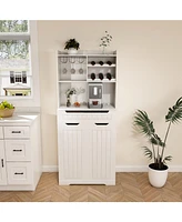 Streamdale Furniture White Buffet Cabinet with Hutch